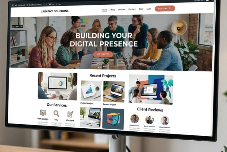 A Digital Dhaka 360 image featuring the WordPress website development service.