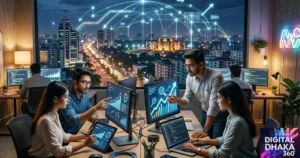 A Digital Dhaka 360 image featuring professionals working in the office.