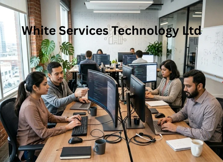 A White Services Technology Ltd image featuring software developers working together in the office.